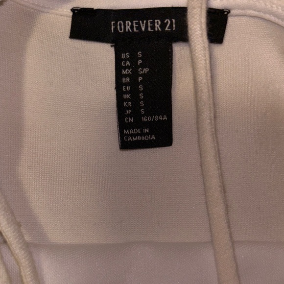 Forever 21 Woman’s Casual Cream Spaghetti Strap Mini Stretchy Dress Size S - Picture 4 of 6